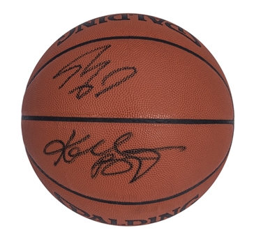 Kobe Bryant & Shaquille ONeal Signed Spalding Basketball (PSA/DNA & Beckett)